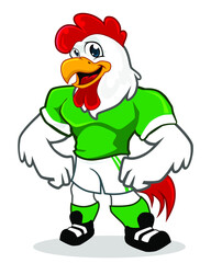 rooster sport mascot cartoon