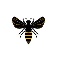 Cartoon bee mascot. A small bees flies. Wasp collection. Vector characters. Incest icon. Template design for invitation, cards. Doodle style