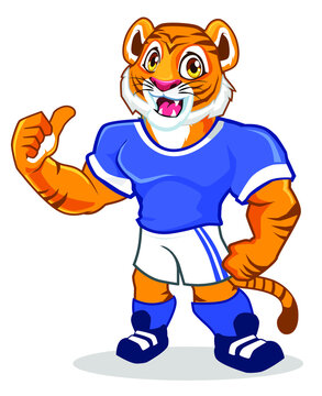 tiger sport mascot cartoon in vector