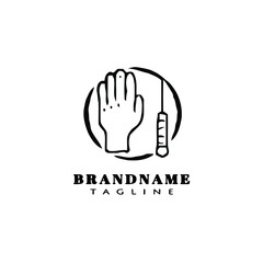 hand acupuncture logo icon design template vector illustration