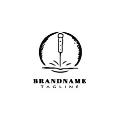 needle acupuncture logo icon design template vector illustration