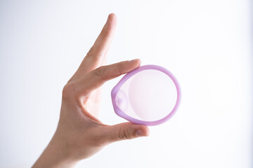 Diaphragm Vaginal Contraceptive Ring. Spermicide Contraception - obrazy, fototapety, plakaty