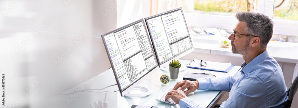 Poster Programmer In Office Working