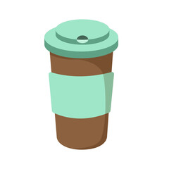 Disposable coffee cup. White background