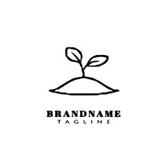 plants with leaves logo icon design template vector illustration