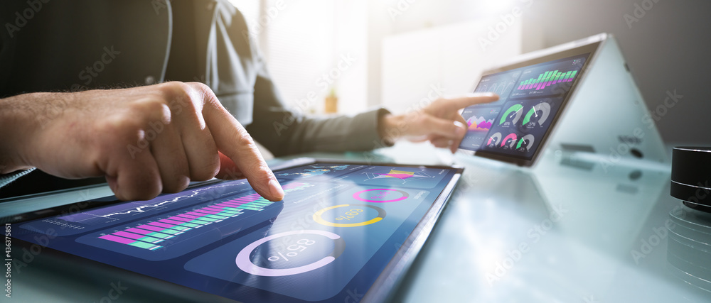 Aufkleber kpi analytics dashboard and graph