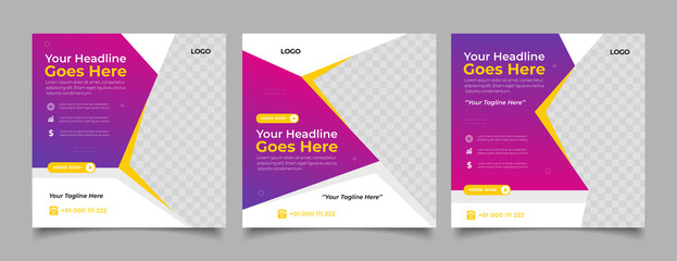 Your headline goes here square banner template.	
