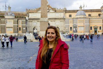 Fototapeta premium Beautiful young woman in Rome , Italy