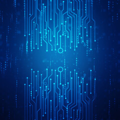 2d illustration Abstract futuristic electronic circuit technology background