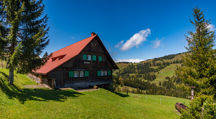 Mountain tour along the Alpenfreiheit premium trail near Oberstaufen