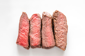 Beef steak: degrees of doneness