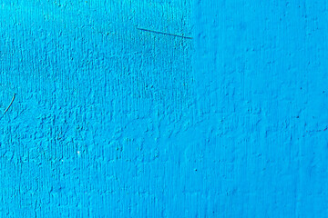 Metal wall painted blue paint