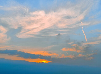 sunset over the lake