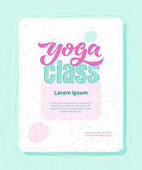 Yoga Class vector illustration. Template for printing poster, flyer, advertising banner, certificate, gift card