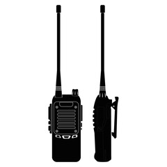 silhuotte of walkie talkie on white background