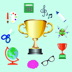 gold cup with a trophy