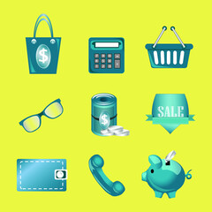 set of shopping icons