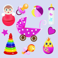 set of birthday elements