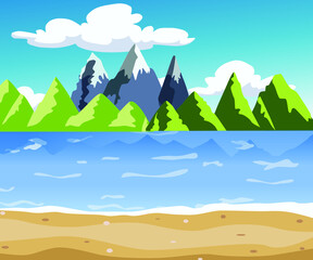 landscape with mountains and clouds