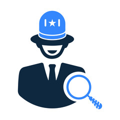 Search police, White hat seo icon. Glyph vector isolated on a white background.