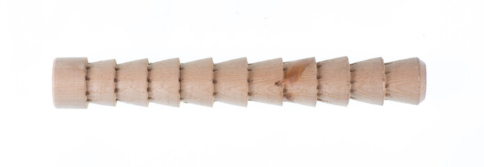 wooden dowel isolated on white background