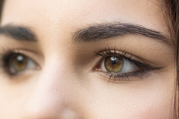 Naklejka premium detail of a woman's eyes, macro