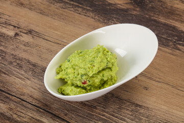 Avocado guacamole sauce with chili pepper