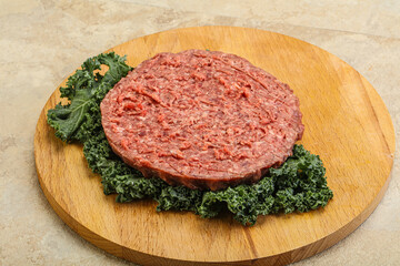Raw beef burger cutlet for burger