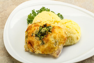 Roasted pangasius fillet with mashed potato