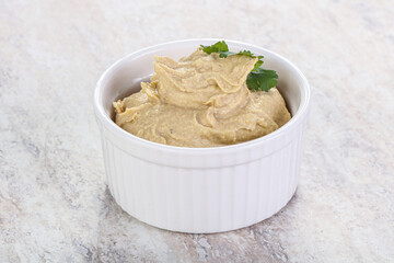 Traditional Jewish Hummus with olive oil