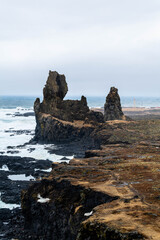 Londrangar - pair of rock pinnacles, Iceland, Snaefellsness - 436388025