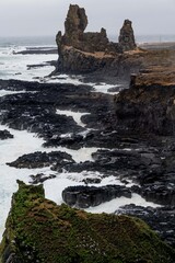Londrangar - pair of rock pinnacles, Iceland, Snaefellsness - 436388047
