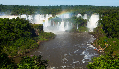 Fototapeta na wymiar Largest waterfall Cataratas del Iguazu on Iguazu River, Iguazu National Park, Parana, Brazil