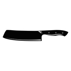 silhuotte of kitchen knife on white background