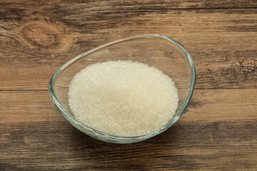 White sugar in the bowl