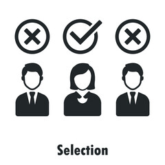 people selection icon design vector