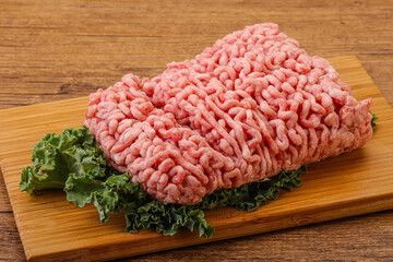 Raw pork minced meat for cooking