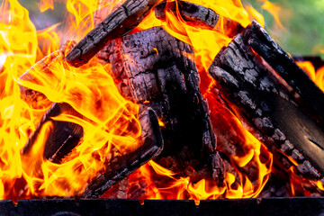 Grill with plenty of wood. Prepare the grill before roasting the meat with firewood, not charcoal.