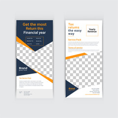 Tax refund Dl Flyer design, Tax Service DL Rack Card Template