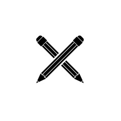 Pencil with eraser icon isolated on white background