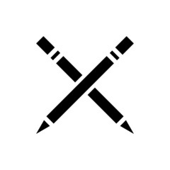 Pencil with eraser icon isolated on white background