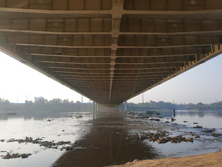 Signature Bridge is a cantilever spar cable-stayed bridge which spans the Yamuna river at Wazirabad section, connecting Wazirabad to East Delhi.