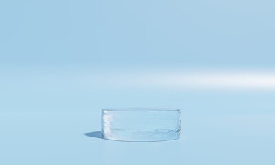 3d ice podium for advertising. Blank product stage.
