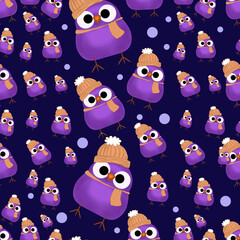 Watercolor hand painted birds illustration