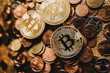 Gold Bitcoin Currency. Can Use For Immediately. Perfect For Website, Social Media, Commercial, Blog, Landing Page, Infographics, Editorial, Publishing And Others. Photo.