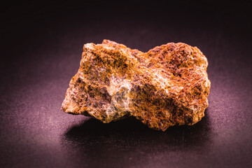 bauxite ore, used in the production of metallic aluminum