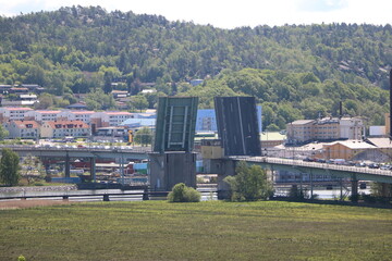Fototapeta na wymiar View to Bohusbron from Bohus fortress fästning on the island of Bagaholm nearby Gothenburg, Sweden
