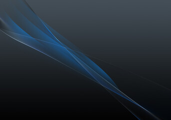 Abstract background waves. Black, dark slate and blue abstract background for wallpaper or business card