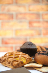 Bright pastries photo with muffin
