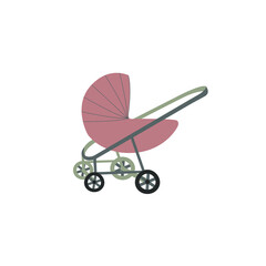 Vector image of a baby carriage